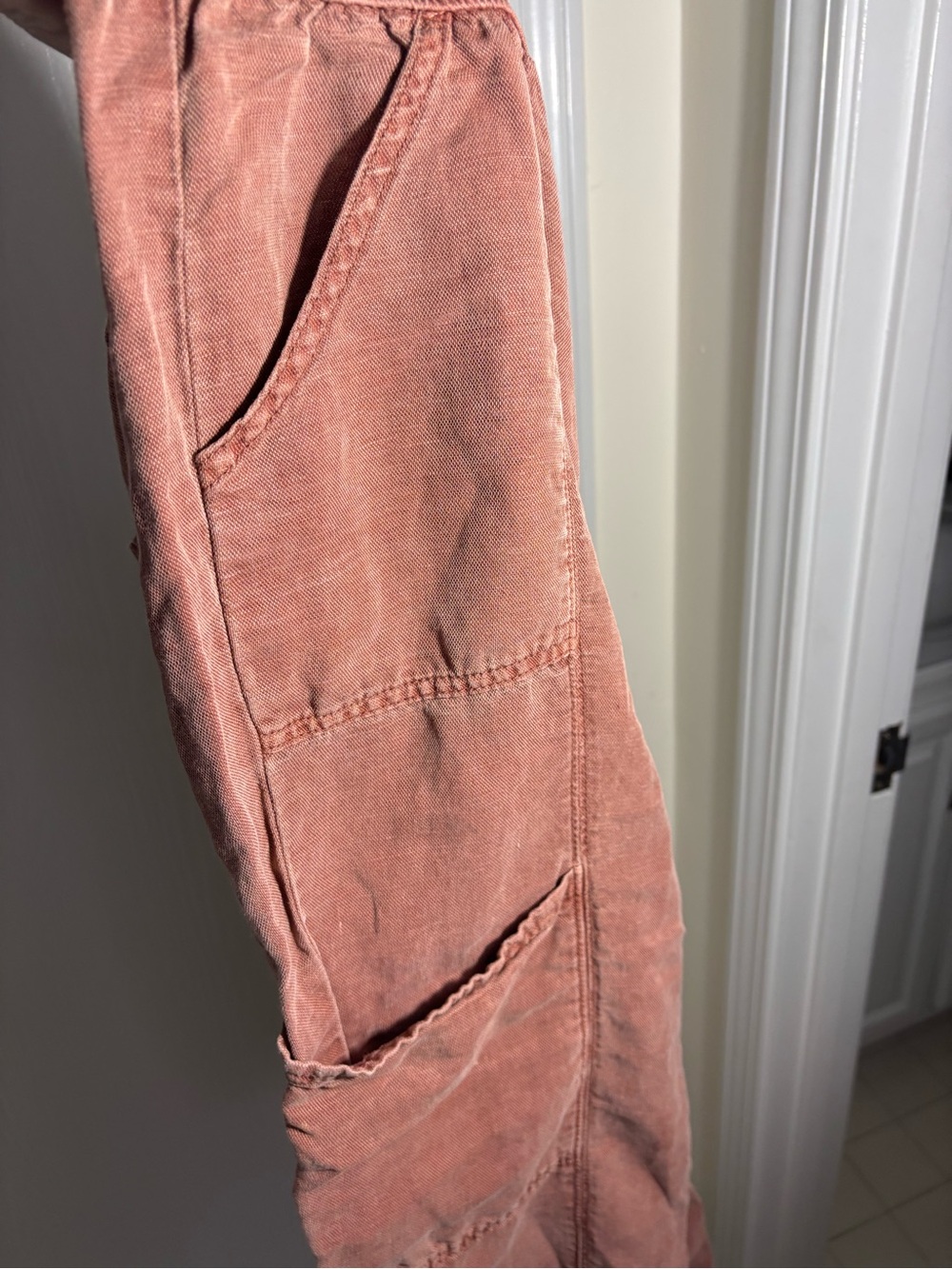 Rust Red Drawstring Cargo Joggers - Picture 3 of 4